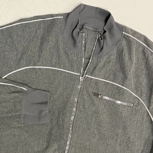 Jaanuu Women's‎ 3XL Grey Zipper Long Sleeve Zip-Up Scrub Bomber Jacket - Picture 1 of 5